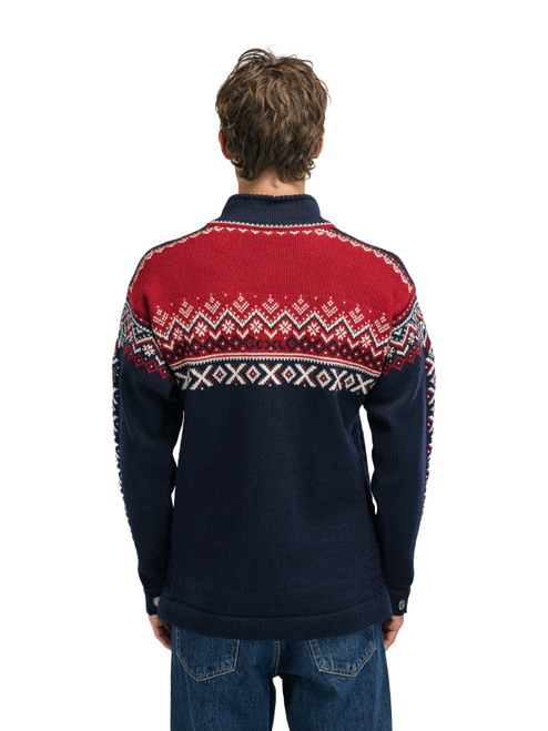 Dale of Norway - 140th Anniversary Men's 1/4 Zip Sweater: Navy/Red