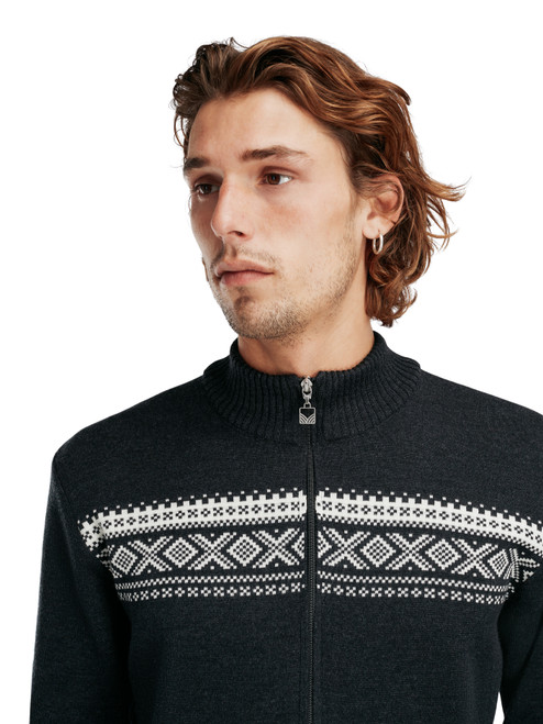 Dale of Norway - Dalestolen Men's Cardigan: Dark Charcoal/Off