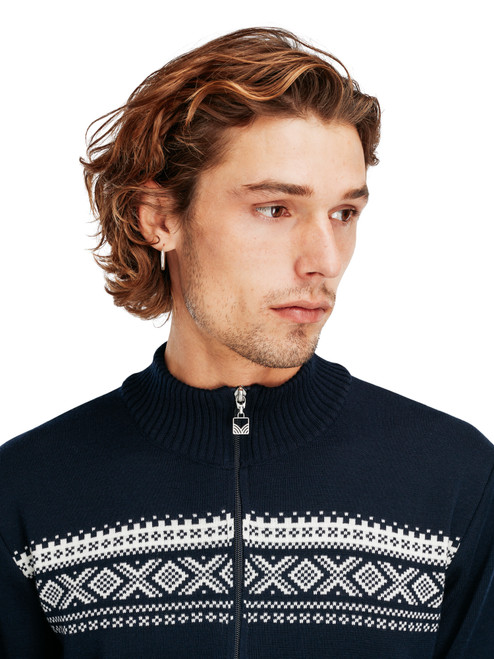 Dale of Norway - Dalestolen Men's Cardigan: Navy/Off White, 85611-C00