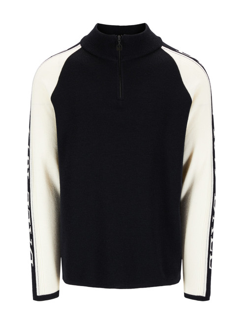 Dale of Norway - Skarstind 1879 Men's 1/4 Zip Sweater: Black/Off White, 95631-F00_product
Photo credits: Dale of Norway
light weight merino wool mid layer with raglan sleeves