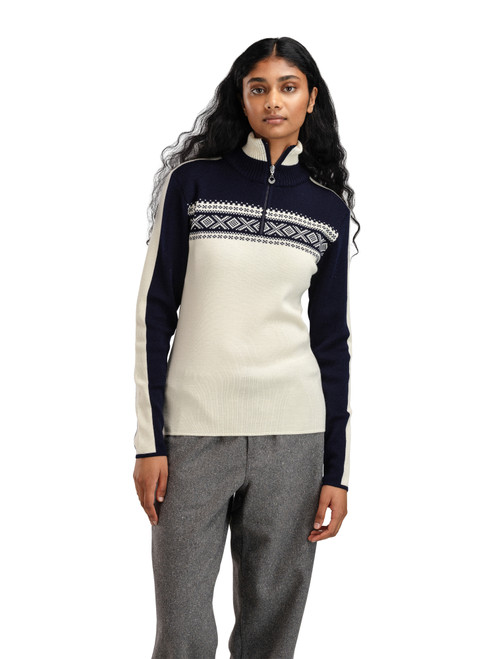 Dale of Norway - Dystingen Women's 1/4 Zip Sweater: Off White/Navy