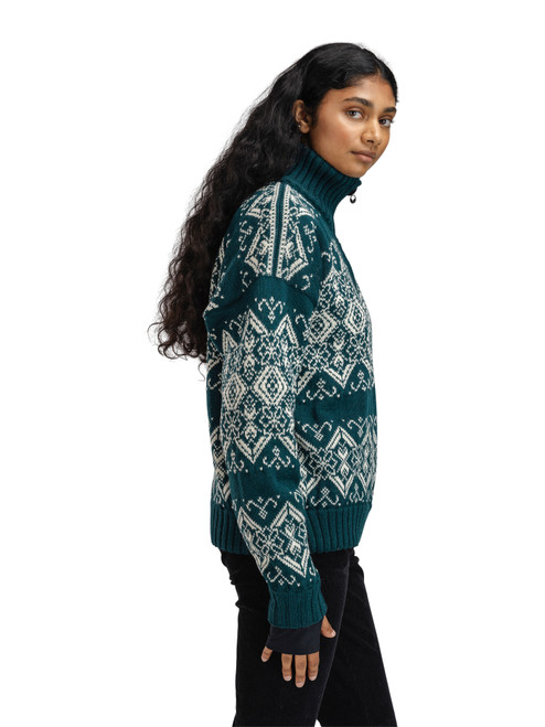 Dale of Norway - Roset Women's Windproof Sweater: Pine Green/Off