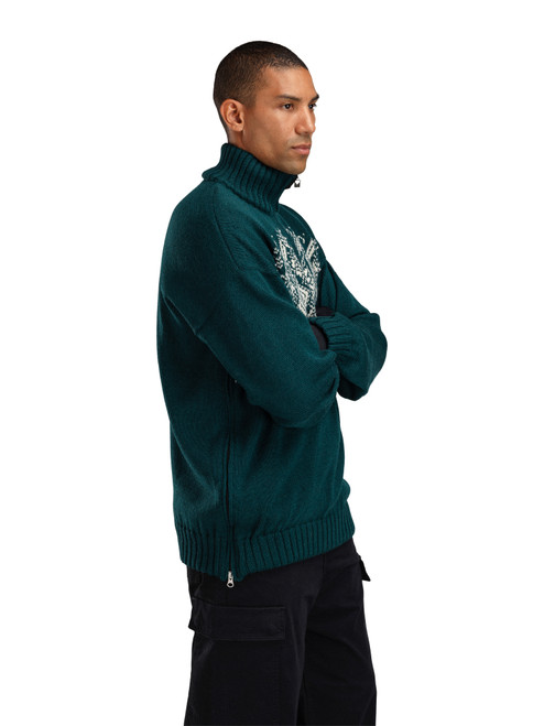 Dale of Norway - Roset Men's Windproof Sweater: Pine Green/Off