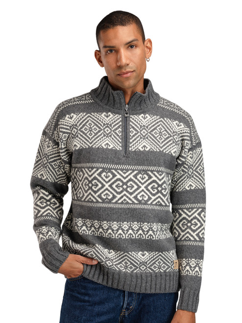 Dale of Norway - Rasletind Men's 1/4 Zip Sweater: Dark Charcoal