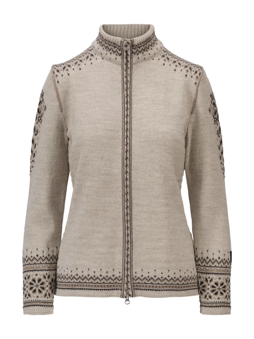 Dale of Norway - 140th Anniversary Women's Cardigan: Sand/Coffee/Mountainstone, 83481-P00_Product
Photo Credits: Dale of Norway
A medium-weight mid-layer with a full-length 2-way zipper. Intricate details and hidden design elements featured on the back, with a medium-high neck lined in skin-soft fleece.
