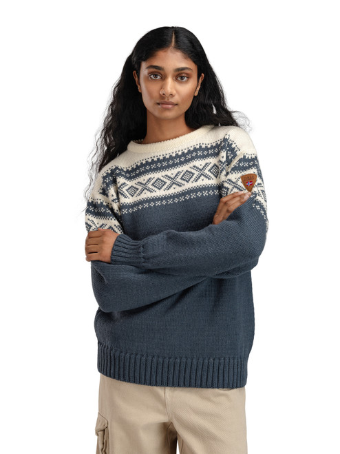 Dale of Norway - Cortina 1956 Unisex Crewneck Sweater: Steel/Off