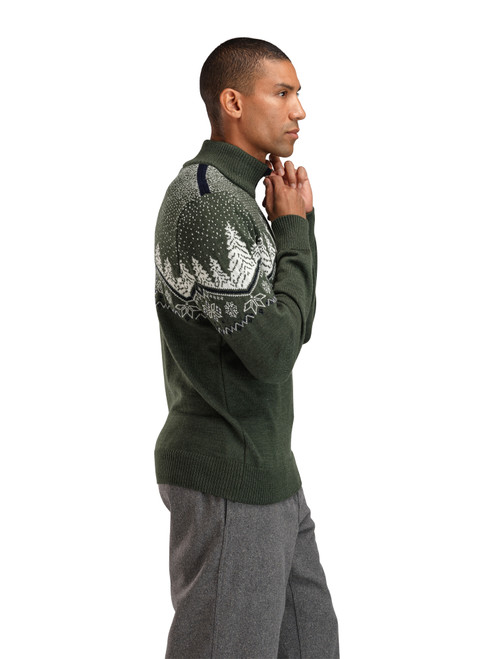 Dale of Norway - Men's 1/4 Zip Dale Christmas Sweater: Loden Green