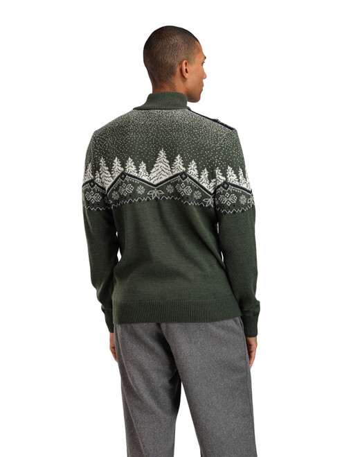 Dale of Norway - Men's 1/4 Zip Dale Christmas Sweater: Loden Green