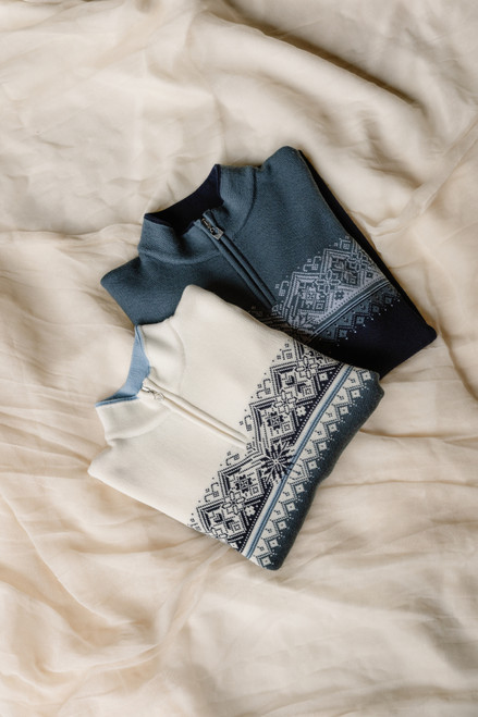 Dale of Norway - Moritz Men's 1/4 Zip Sweater: Navy/Steel/Ice Blue