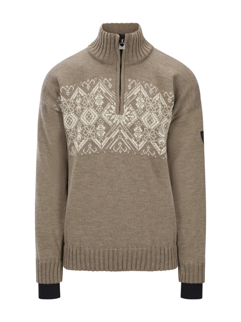 Dale of Norway - Roset Men's 1/4 Zip Windproof Sweater: Mountainstone/Off White, 96311-P00_product
Photo credits: Dale of Norway
Norwegian wool outer layer with windproof lining and Nordic pattern. Storm cuffs, Side venting zippers, and interior pockets.