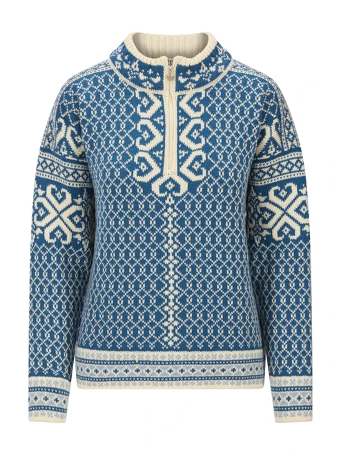 Dale of Norway - Leknes Women's 1/4 Zip Sweater: Arctic Blue/Off White/Navy, 95921-C02
Photo credits: Dale of Norway