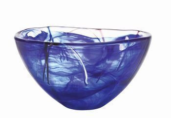Kosta Boda Crystal Medium Contrast Cobalt Blue Bowl | The Nordic Shop