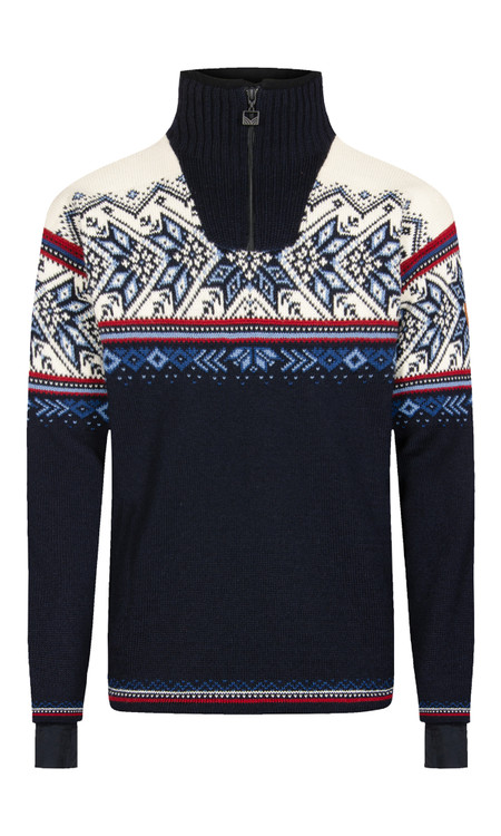 Dale of Norway - Vail Men's Windstopper Sweater: Midnight Navy/Off