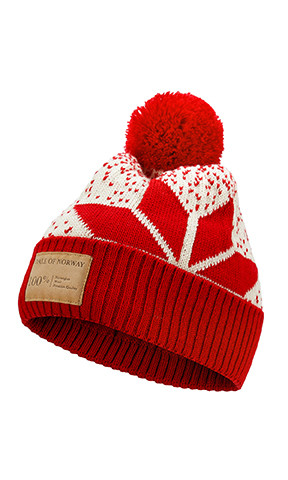 Dale of Norway Winter Star Hat, Raspberry/Off White, 48991-B00