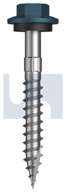 TYPE 17 HEX HEAD + WASHER | C1022 Hardened | CL4 BR T17 SEAL HX S:12-11X 45 (BLUE RIDGE (PACIFIC BLUE) -CL4)
