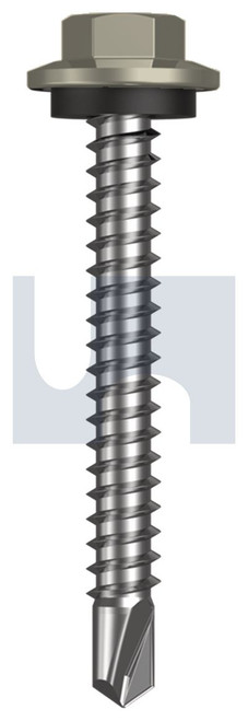 METAL SDS HEX HEAD + WASHER | C1022 Hardened | CL4 BU MET SEAL HX:12-14X 45 (BUSHLAND - CL4)