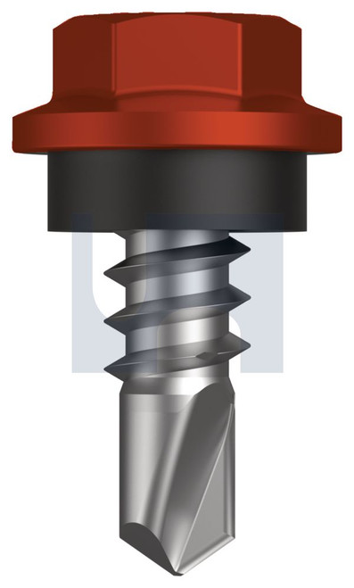 METAL SDS HEX HEAD + WASHER | C1022 Hardened | CL4 HE MET SEAL HX: 8-18X 12 (Class 4)