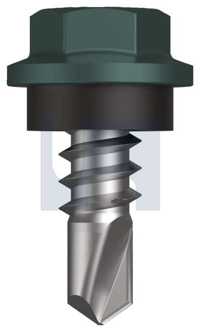 METAL SDS HEX HEAD + WASHER | C1022 Hardened | CL4 PL MET SEAL HX: 8-18X 12 (PLANTATION - CL4)