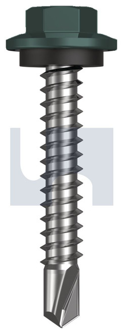 METAL SDS HEX HEAD + WASHER | C1022 Hardened | CL4 PL MET SEAL HX:12-14X 35 (PLANTATION - CL4)