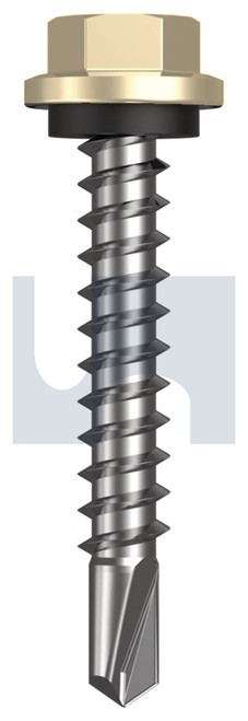 METAL SDS HEX HEAD + WASHER | C1022 Hardened | CL4 PR MET SEAL HX:14-10X 42 (PRIMROSE - CL4)