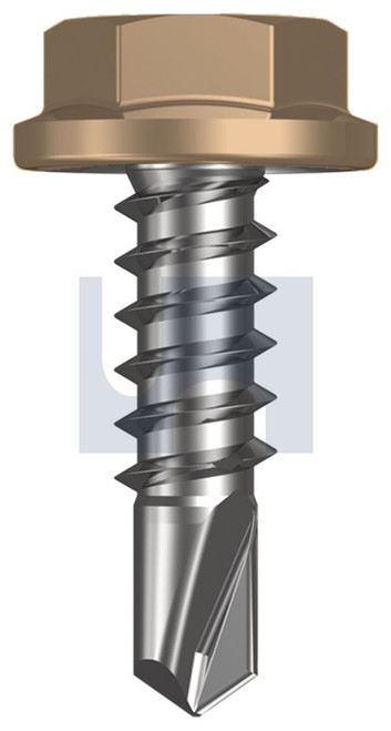 METAL SDS FLANGED HEX HEAD | C1022 Hardened | CL4 PT MET FLG HX:10-16X 16 (PALE TERRACOTTA - CL4)