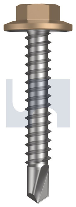 METAL SDS FLANGED HEX HEAD | C1022 Hardened | CL4 PT MET FLG HX:12-14X 35 (PALE TERRACOTTA - CL4)