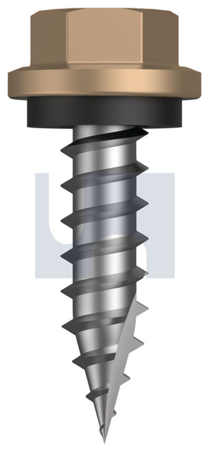 TYPE 17 HEX HEAD + WASHER | C1022 Hardened | CL4 PT T17 SEAL HX:14-10X 25 (PALE TERRACOTTA - CL4)