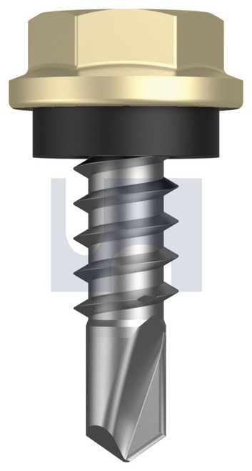 METAL SDS HEX HEAD + WASHER | C1022 Hardened | CL4 SA MET SEAL HX:10-16X 16 (SANDBANK (STRAW) -CL4)