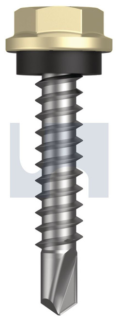 METAL SDS HEX HEAD + WASHER | C1022 Hardened | CL4 SA MET SEAL HX:10-16X 25 (SANDBANK (STRAW) -CL4)