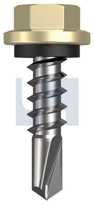 METAL SDS HEX HEAD + WASHER | C1022 Hardened | CL4 SA MET SEAL HX:14-10X 25 (SANDBANK (STRAW) -CL4)