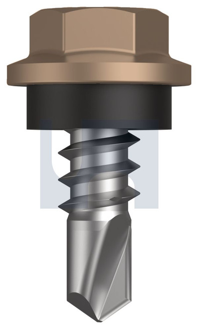 METAL SDS HEX HEAD + WASHER | C1022 Hardened | CL4 ST MET SEAL HX: 8-18X 12 (STONE - CL4)