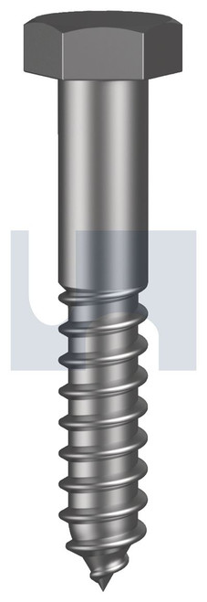 HEX COACH SCREW | ISO Property Class 4.6 | Z/P AS1393 4.6 COACH:M6 X  65 (ZINC PLATED (RoHS Compliant))