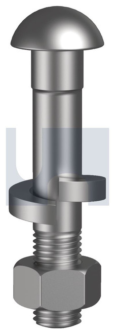 FISHBOLT & NUT & SPRING WASH | ISO Property Class 8.8 | PLN 8.8 FISH B/N/W: M24 X 140 (PLAIN)