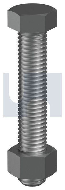 HEX BOLT & NUT | SAE Grade 8 | G8 BLK BN KIT:  3/8UNC X   3/4 (PLAIN)