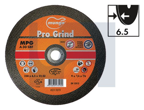 MPG PRO GRIND GRINDING DISC | Synthetic Abrasive | MPG PRO GRIND:230 X 6.5 X22.23