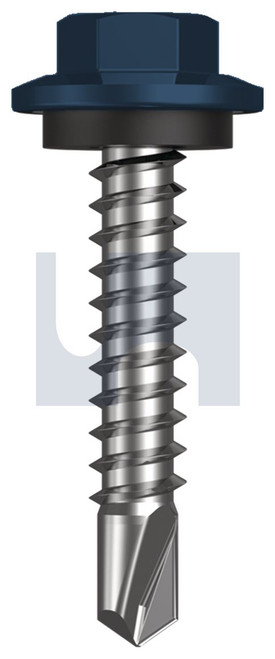 METAL SDS HEX HEAD + WASHER | C1022 Hardened | CL4 DO MET SEAL HX:12-14X 30 (DEEP OCEAN (STORM BLUE) -CL4)