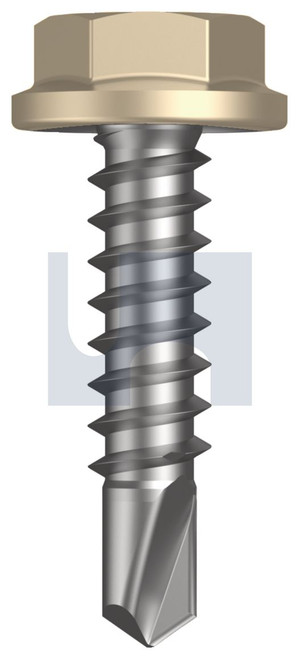 METAL SDS FLANGED HEX HEAD | C1022 Hardened | CL4 PA MET FLG HX:10-16X 22 (PAPERBARK - CL4)