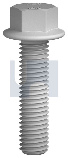 SERRATED FLANGED BOLT D-LOK | ISO Property Class 12.9 | ZFS 12.9 D-LOK BOLT:  M8 X  16 (ZINC FLAKE SILVER >1000HRS)