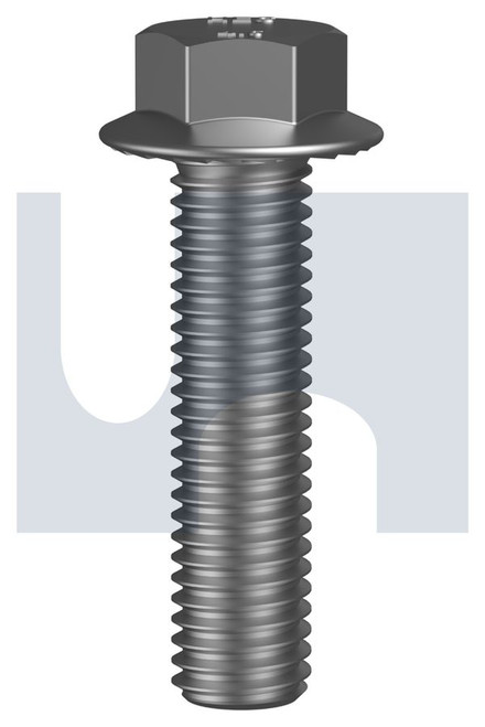 SERRATED FLANGED HEX BOLT | ISO Property Class 4.6 | Z/P 4.6 SERR FL BOLT:M20 X  60 (ZINC PLATED (ROHS COMPLIANT))