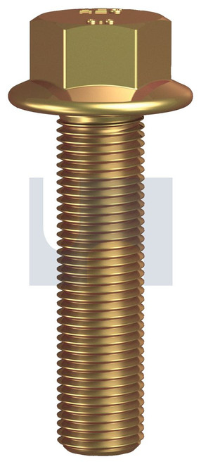 FLANGED HEX BOLT NO SERR AF14 | ISO Property Class 8.8 | AF14 ZYP 8.8 FLG:M10-1.25X 25 (ZINC YELLOW PASSIVATE)