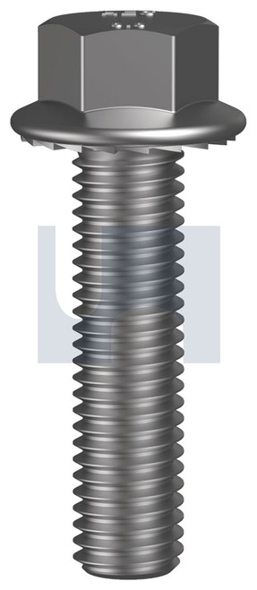 SERRATED FLANGED HEX BOLT | ISO Property Class 8.8 | Z/P 8.8 SERR FL BOLT: M5 X  10 (ZINC PLATED (ROHS COMPLIANT))