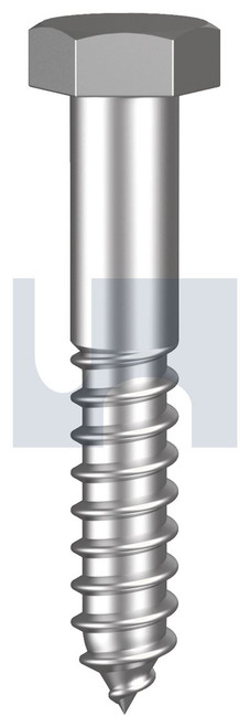 HEX COACH SCREW | 316 Stainless | 316 HX COACH DIN571: M12 X  65 (316 STAINLESS)