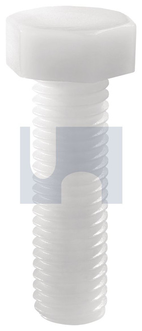 HEX HEAD SET SCREW | Nylon Natural | NYLON S/SCREW DIN933:M10 X 16 (NYLON NATURAL)