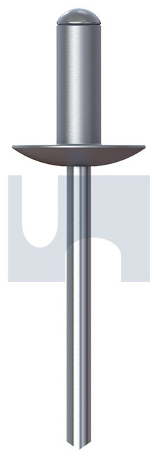 RIVET DOME HEAD LARGE FLANGE | Aluminium 5052 / Zinc Steel | RIV 5052 AS OPEN LFLG: #64 (Aluminium)