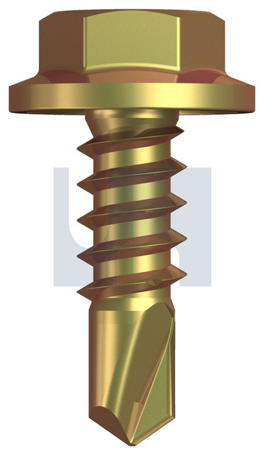 METAL SDS FLANGED HEX HEAD | C1022 Hardened | ZYP MET FLG HX: 8-18X 12 (Zinc Yellow Passivate)