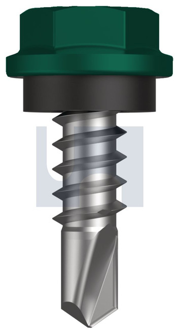 METAL SDS HEX HEAD + WASHER | C1022 Hardened | CL4 CG MET SEAL HX:10-16X 16 (COTTAGE GREEN (PERMANENT) -CL4)