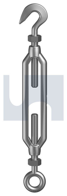 TURNBUCKLE HOOK+EYE | 316 Stainless | 316 T/BKLE HOOK+EYE:M20 X 300