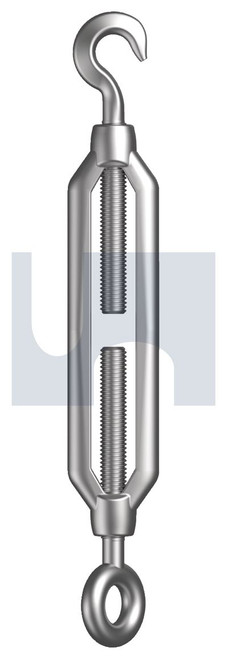 TURNBUCKLE HOOK+EYE | Mild Steel | HDG T/BKLE HOOK+EYE:M20 X 300