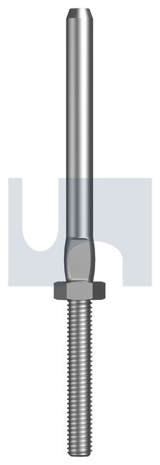 TERMINAL SWAGE STUD+NUT | 316 Stainless | 316 T/SWG STUD:M10 X  6.0