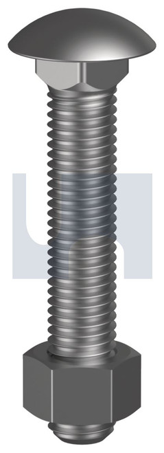 CUP HEAD BOLT & NUT | ISO Property Class 4.6 | HDG 4.6 CUP B/N KIT:  M6 X  20 (HOT DIP GALVANISED)